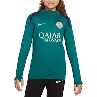 Haut d'entraînement performant à manches longues et zip quart de Nike Sarcelle Paris Saint-Germain 2024/25 Strike Drill pour jeune