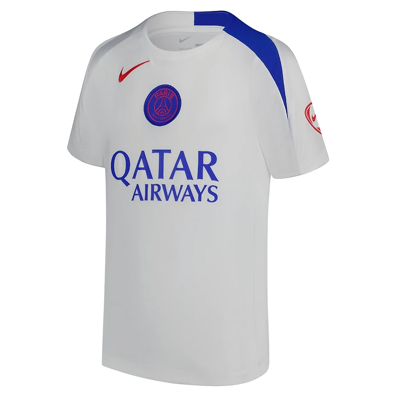 Haut Nike blanc pour jeunes Paris Saint-Germain 2025/26 Third Strike Performance