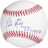 Baseball autographié par Pedro Martinez des Boston Red Sox avec l'inscription Cy Young