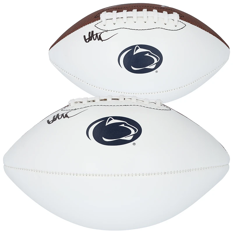 Ballon de football Nike blanc autographié par Abdul Carter, Penn State Nittany Lions