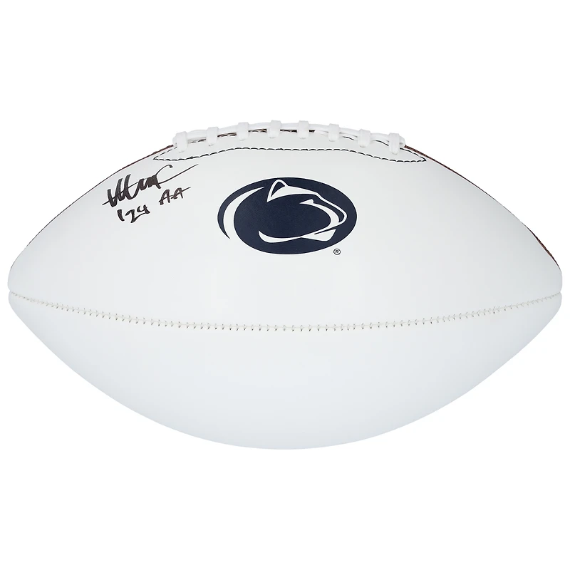 Abdul Carter Penn State Nittany Lions Autographed Nike White Panel Football with "24 AA" Inscription