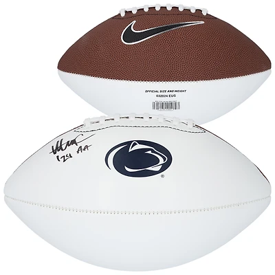 Abdul Carter Penn State Nittany Lions Autographed Nike White Panel Football with "24 AA" Inscription