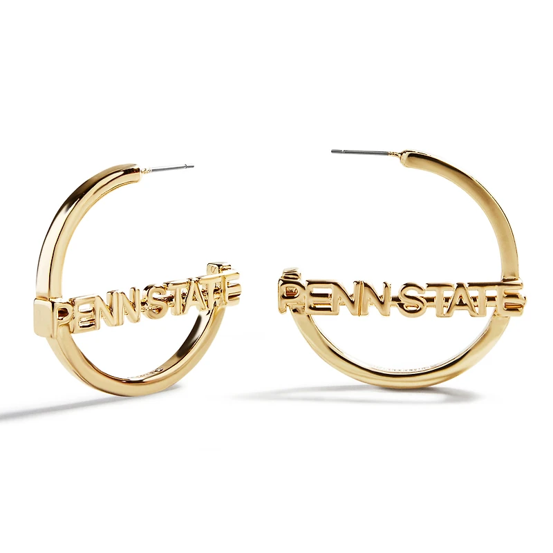 Boucles d'oreilles créoles BaubleBar avec logo des Nittany Lions de Penn State