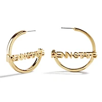 Boucles d'oreilles créoles BaubleBar avec logo des Nittany Lions de Penn State