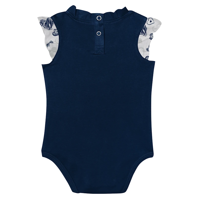 Lot de 2 bodies Happy Hearts pour nouveau-né fille bleu marine Penn State Nittany Lions