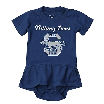 Girls Infant Wes & Willy Navy Penn State Nittany Lions Skirted Bodysuit