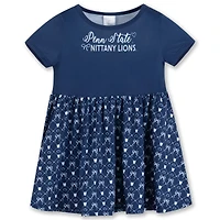 Girls Toddler ZooZatz Navy Penn State Nittany Lions Short Sleeve Dress