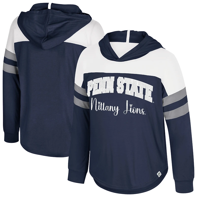 T-shirt à manches longues capuche Penn State Nittany Lions Reflection bleu marine pour jeunes filles