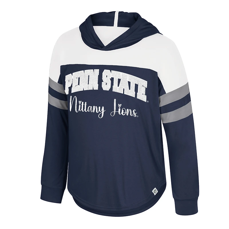 Girls Youth Colosseum Navy Penn State Nittany Lions Reflection Hoodie Long Sleeve T-Shirt