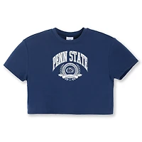 T-shirt court bleu marine ZooZatz pour jeunes filles, Penn State Nittany Lions Laurels, à trois couleurs