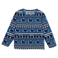 Infant & Newborn Outerstuff  Navy Penn State Nittany Lions Ugly Sweater Pajama Set