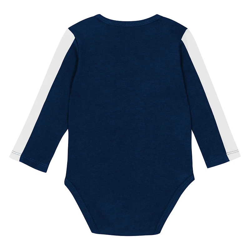 Infant Outerstuff Navy/White Penn State Nittany Lions Double Down Bodysuit and Pants 3-Piece Set