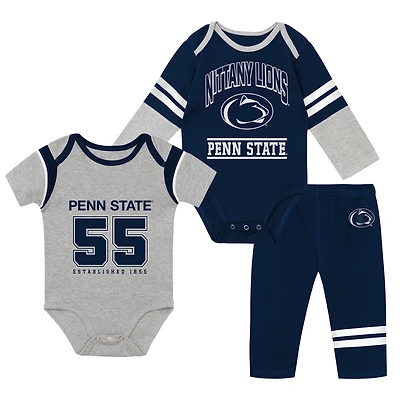 Ensemble trois pièces body et pantalon pour bébé Outerstuff Penn State Nittany Lions Double Up