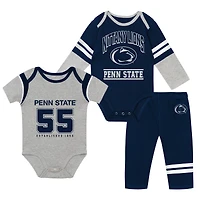 Ensemble trois pièces body et pantalon pour bébé Outerstuff Penn State Nittany Lions Double Up