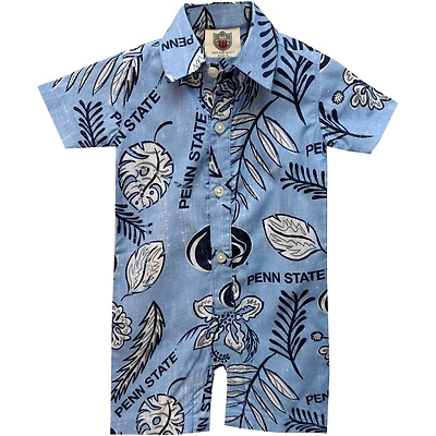 Infant Wes & Willy Light Blue Penn State Nittany Lions Vintage Floral Romper