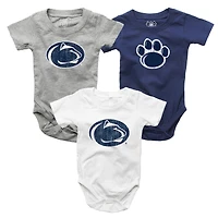 Infant Wes & Willy  Penn State Nittany Lions Three-Pack Bodysuit Set