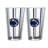 Ensemble de deux verres à bière rayés de 47 cl (16 oz) aux couleurs des Penn State Nittany Lions (Logo Brands)