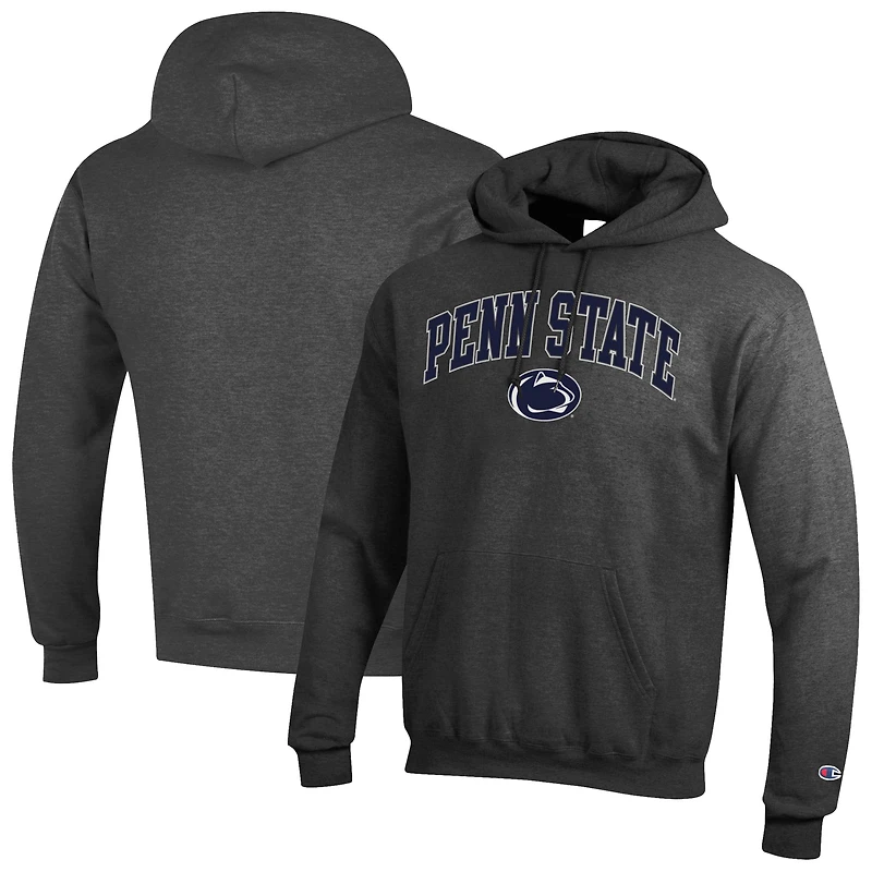 Sweat à capuche en polaire avec logo arqué Penn State Nittany Lions Champion Heather Grey pour homme