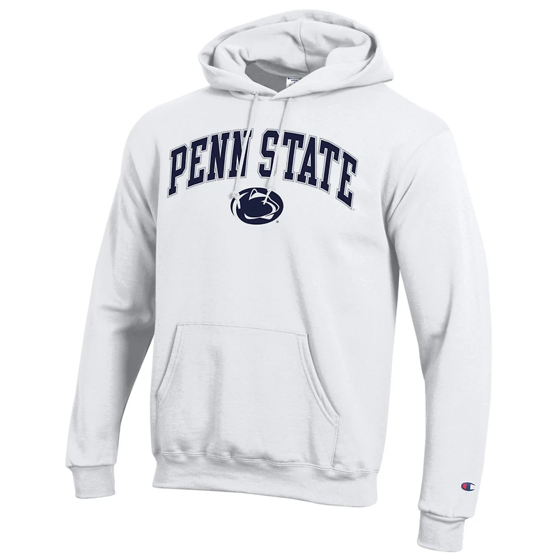 Men's Champion  White Penn State Nittany Lions Arched Logo Fleece Pullover Hoodie