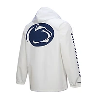 Veste à capuche entièrement boutonnée pour homme Mitchell & Ness Penn State Nittany Lions Coaches blanche