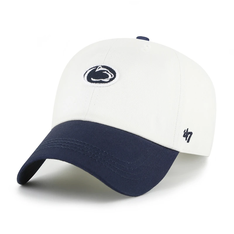 Men's '47 White/Navy Penn State Nittany Lions Contemporary Basics Two Tone Clean Up Adjustable Hat