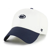 Men's '47  White/Navy Penn State Nittany Lions Contemporary Basics Two Tone Clean Up Adjustable Hat