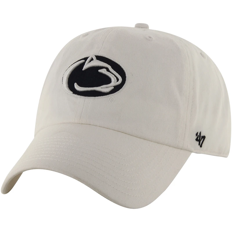 Casquette ajustable '47 Penn State Nittany Lions Clean Up pour hommes, blanche