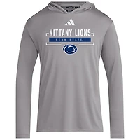 Men's adidas Gray Penn State Nittany Lions D4T Long Sleeve Hooded T-Shirt