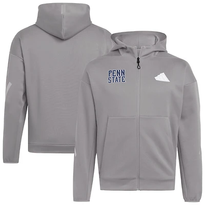 Sweat à capuche zippé adidas Penn State Nittany Lions Z.N.E gris pour homme