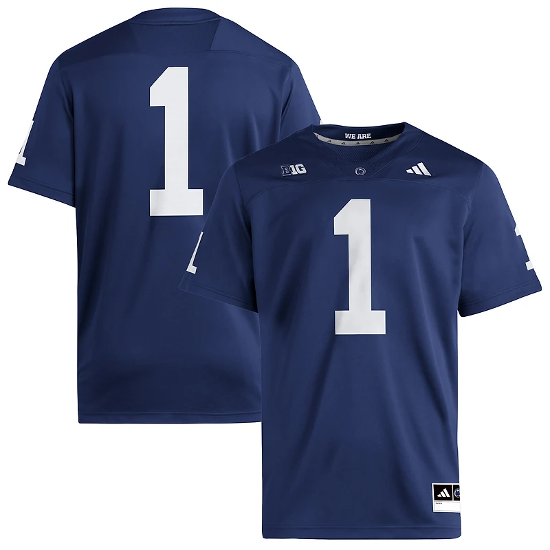 Maillot domicile Premier adidas n°1 bleu marine Penn State Nittany Lions pour homme