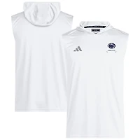 Men's adidas White Penn State Nittany Lions D4T Sleeveless Hoodie