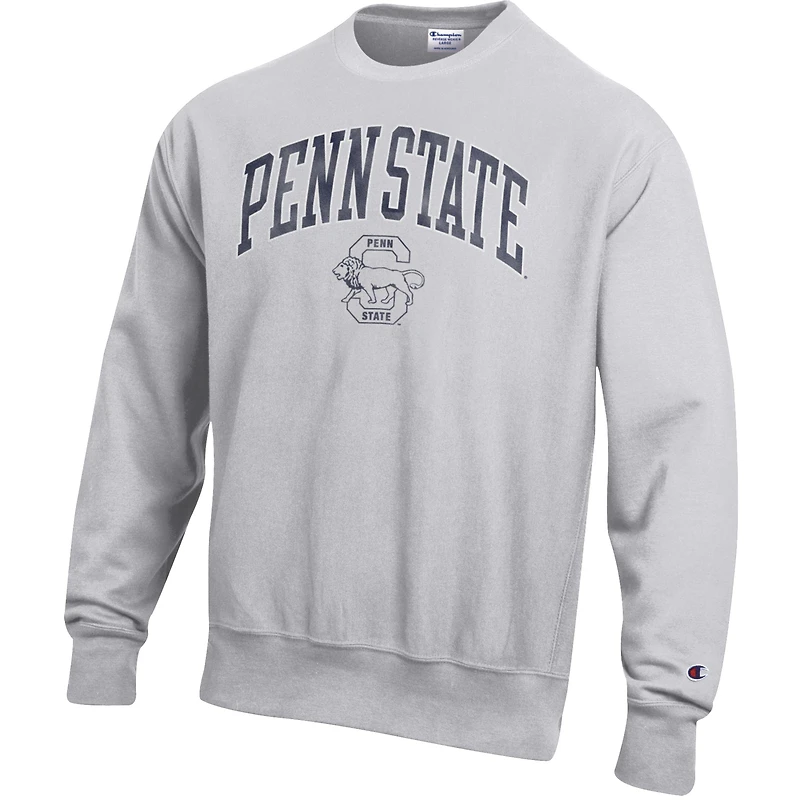 Sweat-shirt ras du cou gris Champion Penn State Nittany Lions pour homme, motif arches vieillies sur le logo, tissage inversé