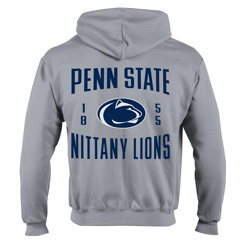 Sweat à capuche zippé en polaire Powerblend gris Champion Penn State Nittany Lions Varsity pour homme