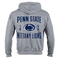 Sweat à capuche zippé en polaire Powerblend gris Champion Penn State Nittany Lions Varsity pour homme