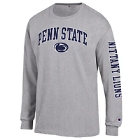 Men's Champion  Heather Gray Penn State Nittany Lions Arch Over Logo 2-Hit Long Sleeve T-Shirt