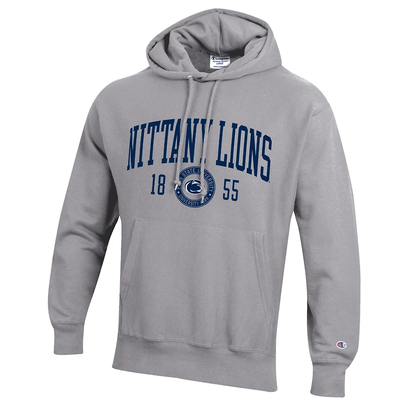 Men's Champion  Heather Gray Penn State Nittany Lions Established Reverse Weave Hoodie