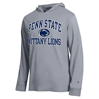 Men's Champion  Heather Gray Penn State Nittany Lions High Motor All-Star Long Sleeve Hooded T-Shirt