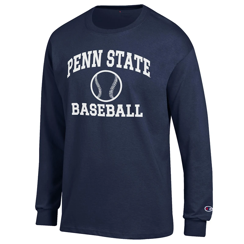 Men's Champion Navy Penn State Nittany Lions Baseball Icon Long Sleeve T-Shirt