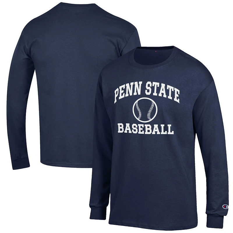 Men's Champion Navy Penn State Nittany Lions Baseball Icon Long Sleeve T-Shirt