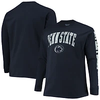 T-shirt à manches longues Champion Navy Penn State Nittany Lions pour homme, grandes tailles, 2 touches