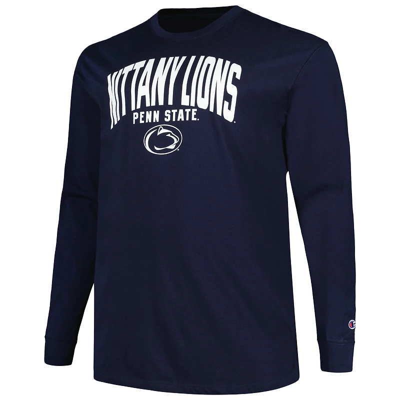 T-shirt à manches longues pour hommes Champion Navy Penn State Nittany Lions Big & Tall Arch