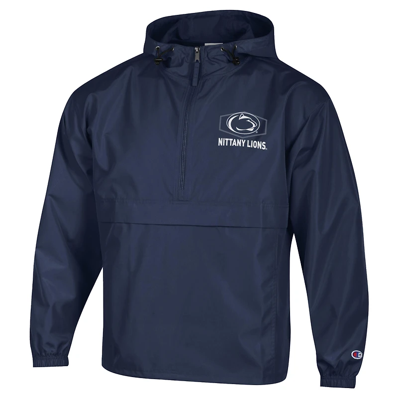 Men's Champion Navy Penn State Nittany Lions Delay Packable Half-Zip Jacket