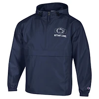 Men's Champion Navy Penn State Nittany Lions Delay Packable Half-Zip Jacket