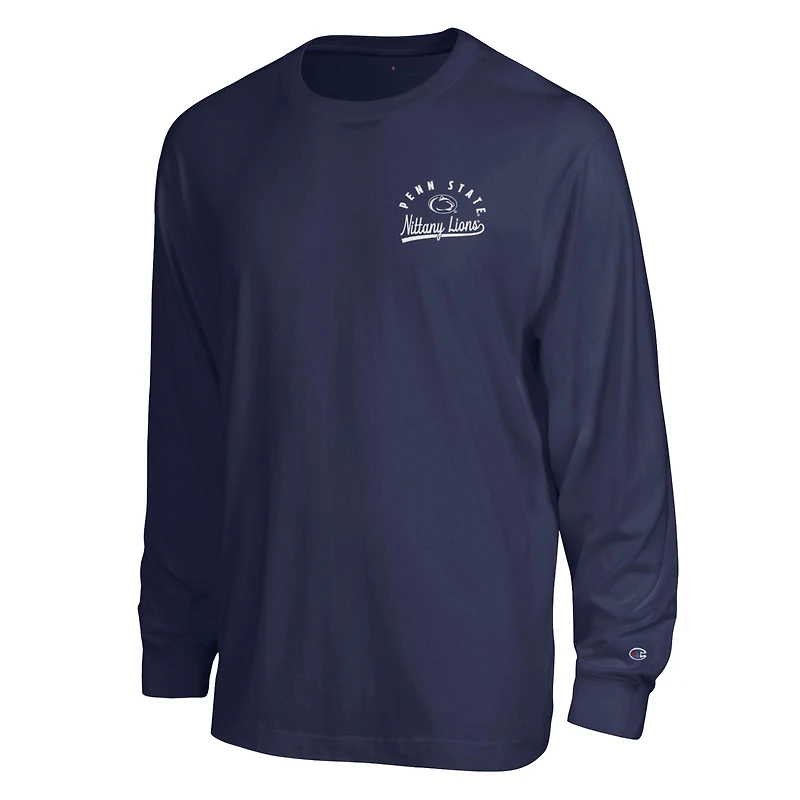 Men's Champion  Navy Penn State Nittany Lions Laminated All-Star Long Sleeve T-Shirt