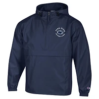 Men's Champion  Navy Penn State Nittany Lions Packable Hooded Windbreaker Half-Zip Jacket