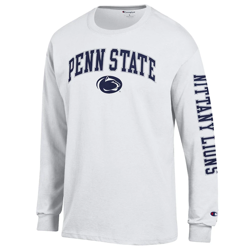 Men's Champion  White Penn State Nittany Lions Arch Over Logo 2-Hit Long Sleeve T-Shirt