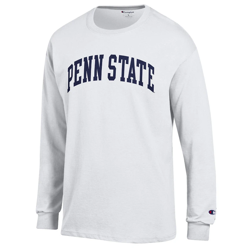T-shirt à manches longues blanc Champion Penn State Nittany Lions Basic Arch pour homme
