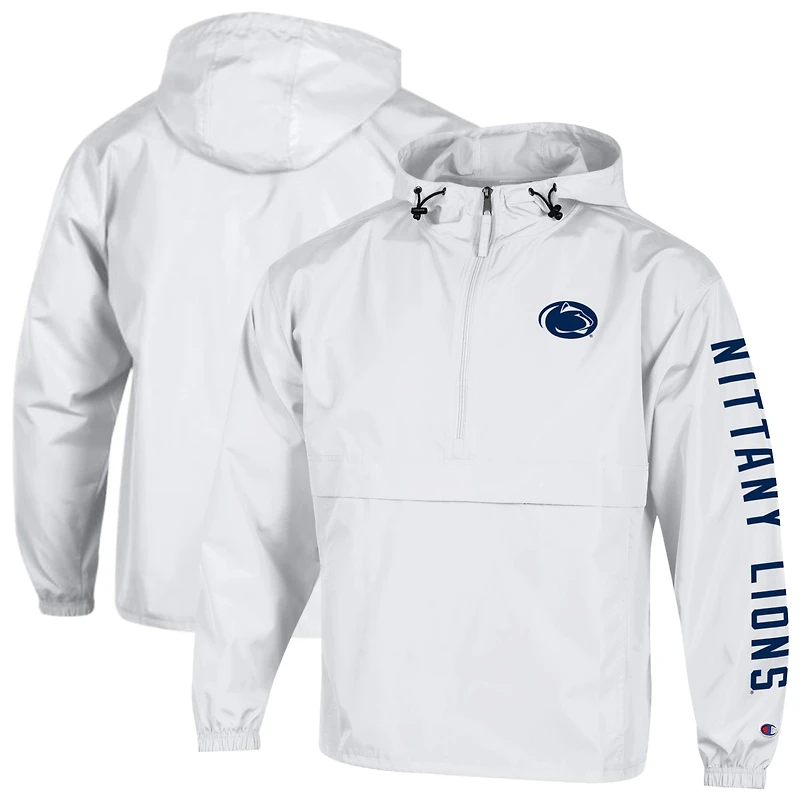Veste à capuche zippée demi-zip Champion blanche Penn State Nittany Lions Cloud pour homme