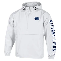 Men's Champion  White Penn State Nittany Lions Cloud Packable Half-Zip Hooded Jacket