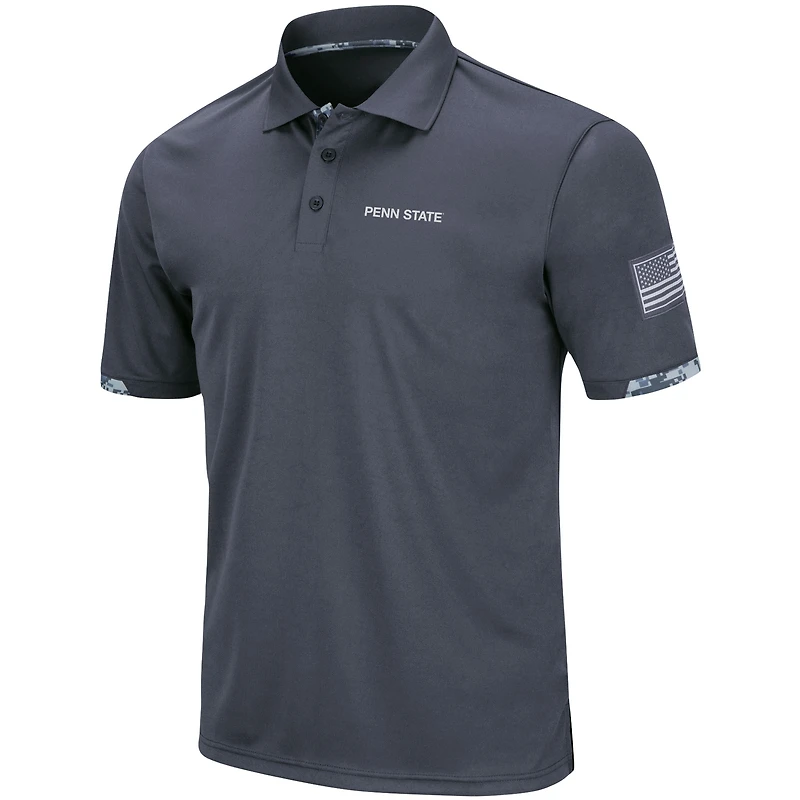 Polo camouflage numérique Colosseum Charcoal Penn State Nittany Lions pour hommes, grandes tailles, OHT, hommage aux militaires
